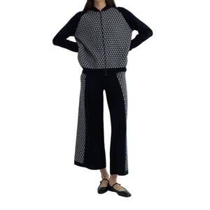 NEW MADELEINE THOMPSON blake wide leg pants in navy / cream